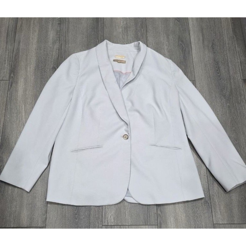 Talbots light blue Jacket Blazer button preppy Women's Sz 14 W A008300